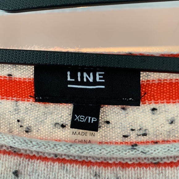 LINE - 100% cashmere sweater - red /grey line details - Picture 4 of 5
